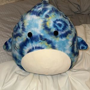 Squishmallow Luther the Shark. Tie dye